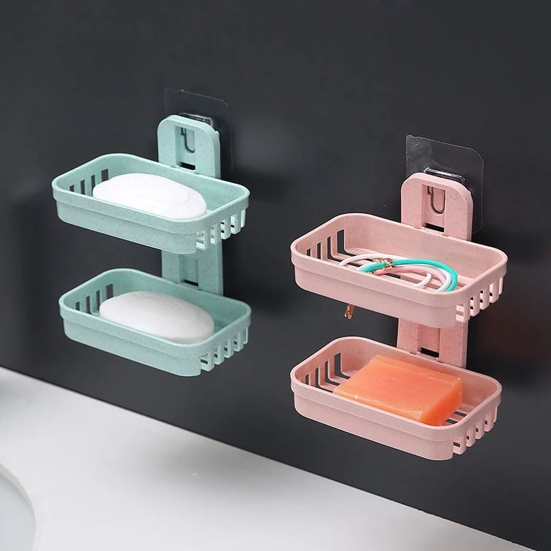 Jual Holder sabun 2 tingkat rak tempat sabun batang 2 susun serbaguna ...