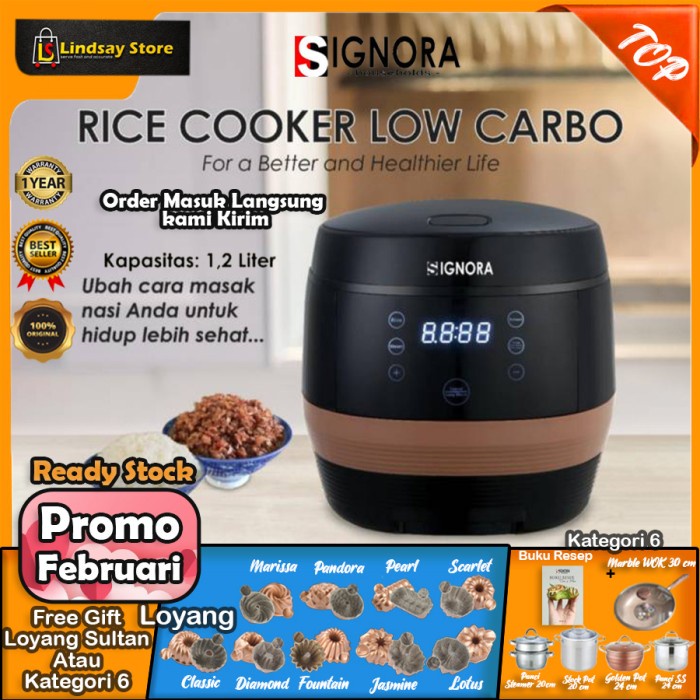 Jual SIGNORA HEALTHY RICE COOKER LOW CARBO RICE PLUS Bonus Shopee