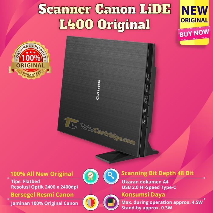 Jual Scanner Canon LiDE L400 Flatbed CanoScan A4 LiDe 400 Garansi Resmi ...