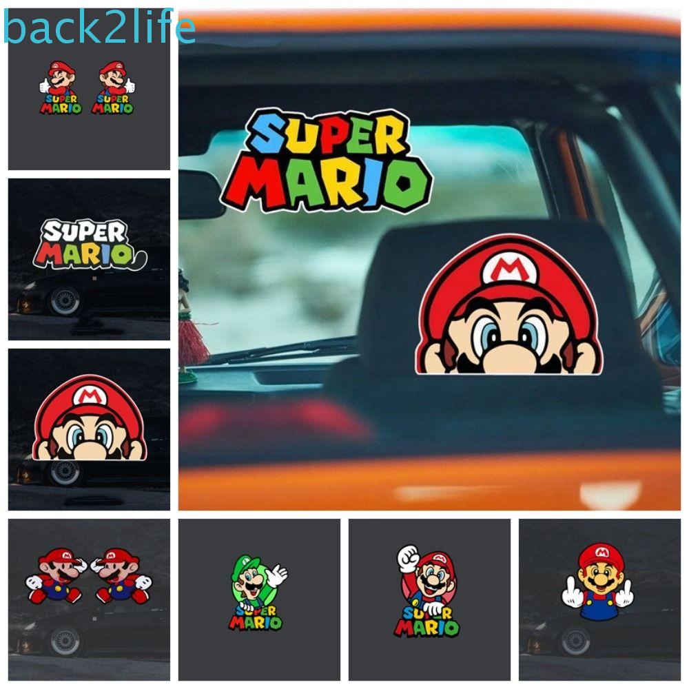 Jual Back2Life Super Mario Car Decal, Super Mary Anime Peripherals Stiker Jendela Super Mario