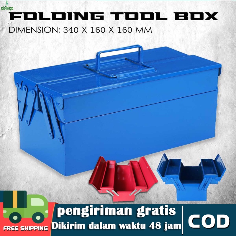 Jual EFT56 Tool Box Besi Dua Susun 34x16x15cm/Tool Box Besi 2 Susun ...