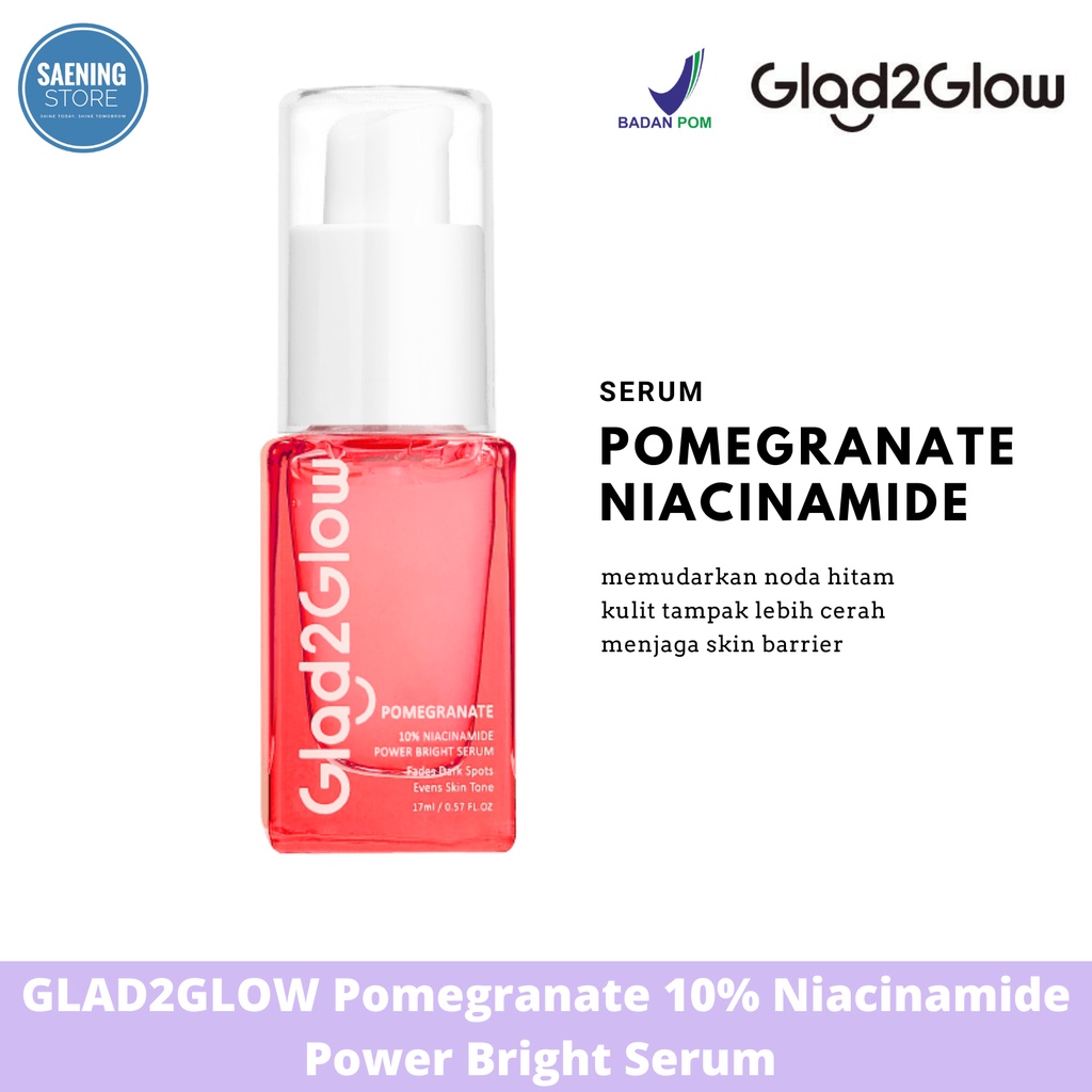 Jual Glad2glow Pomegranate 10 Niacinamide Power Bright Serum 17ml