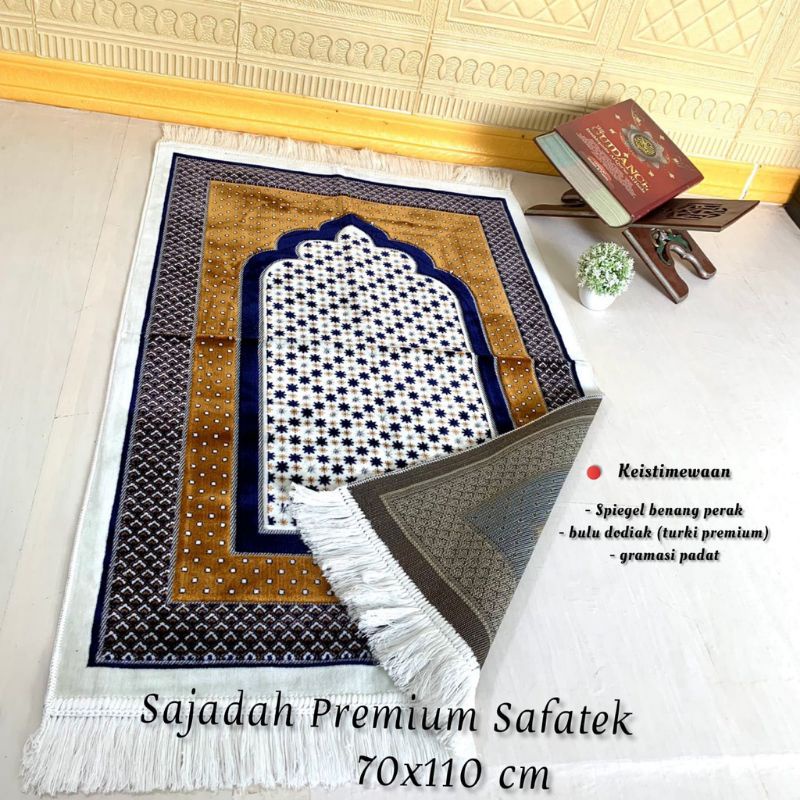 Sajadah turky Safatek simli dasar putih/sajadah original turky/Sajadah hantaran