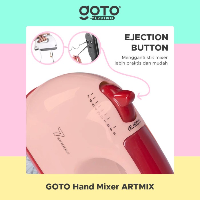 Jual Goto Artmix Hand Mixer Tangan Pengaduk Pengocok Adonan Telur 100