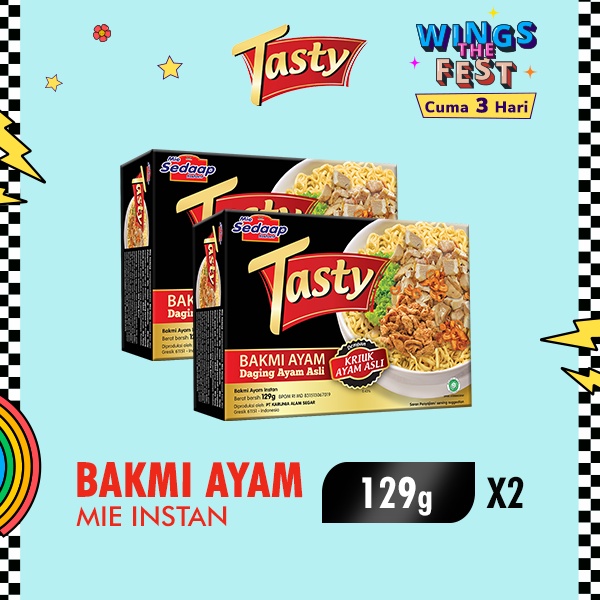 Jual Sedaap Tasty Mie Instan Bakmi Ayam Bag 129 Gr X2 Shopee Indonesia