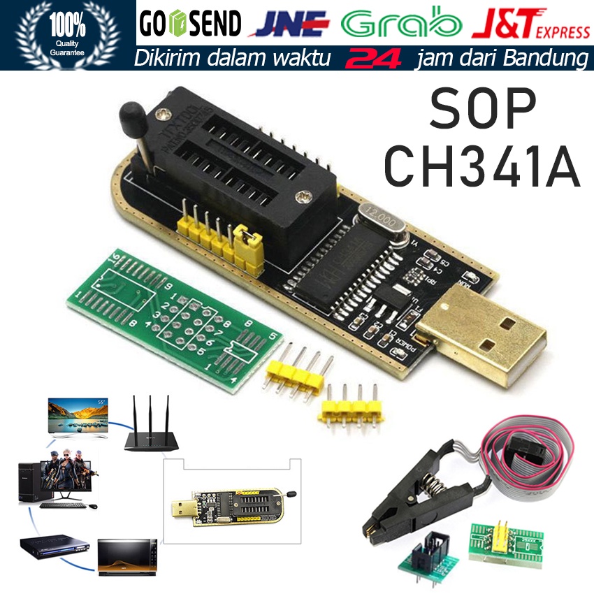 Jual Paket komplit Alat Flash bios IC CH341 CH341A USB Programmer ...