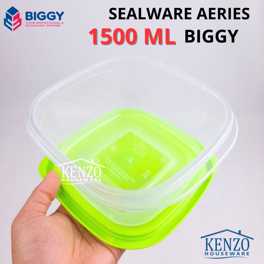Jual Kotak Bekal 1500 ML Aeries Square BIGGY Toples Sealware Snack 1,5 ...