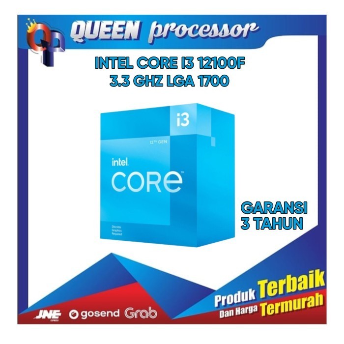 Jual PROCESSOR INTEL CORE I3 12100F 3.30 GHz BOX SOCKET 1700 GARANSI ...
