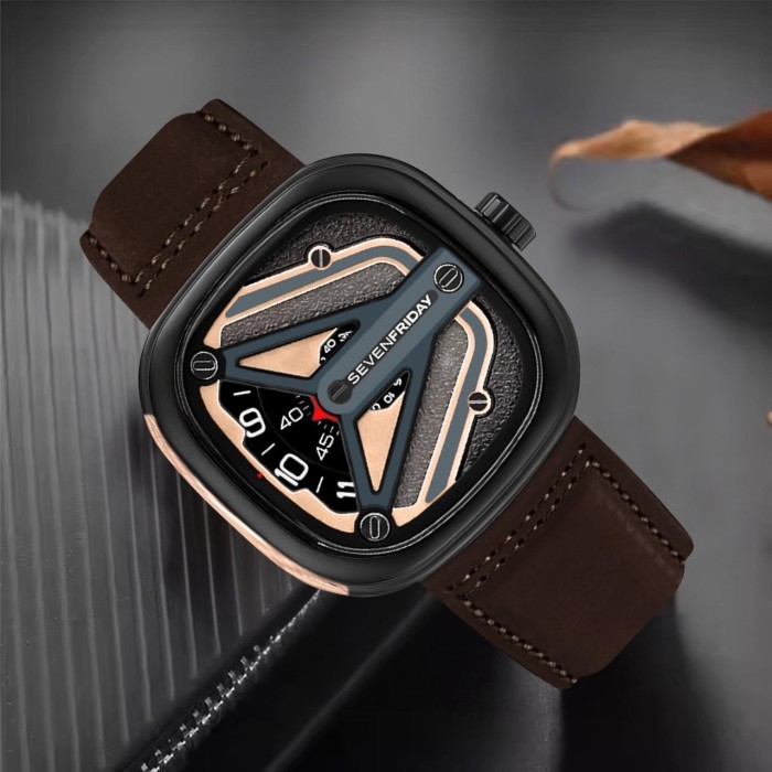 Jual JAM TANGAN SEVENFRIDAY SF-M2/01-8800 KULIT FULL EMBOS