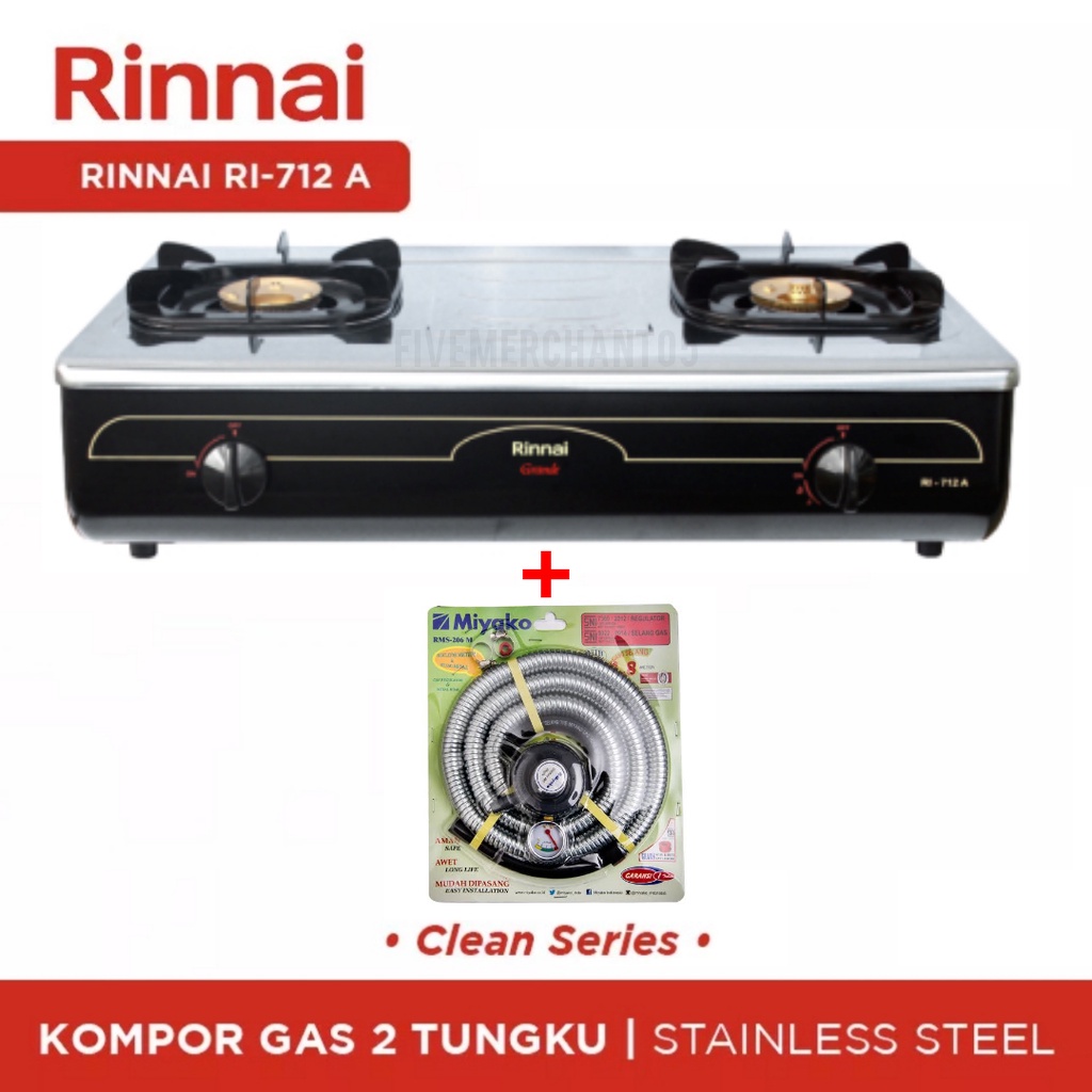Jual Kompor Gas Rinnai RI 712 A Top Plate Buka Tutul Api Besar Api
