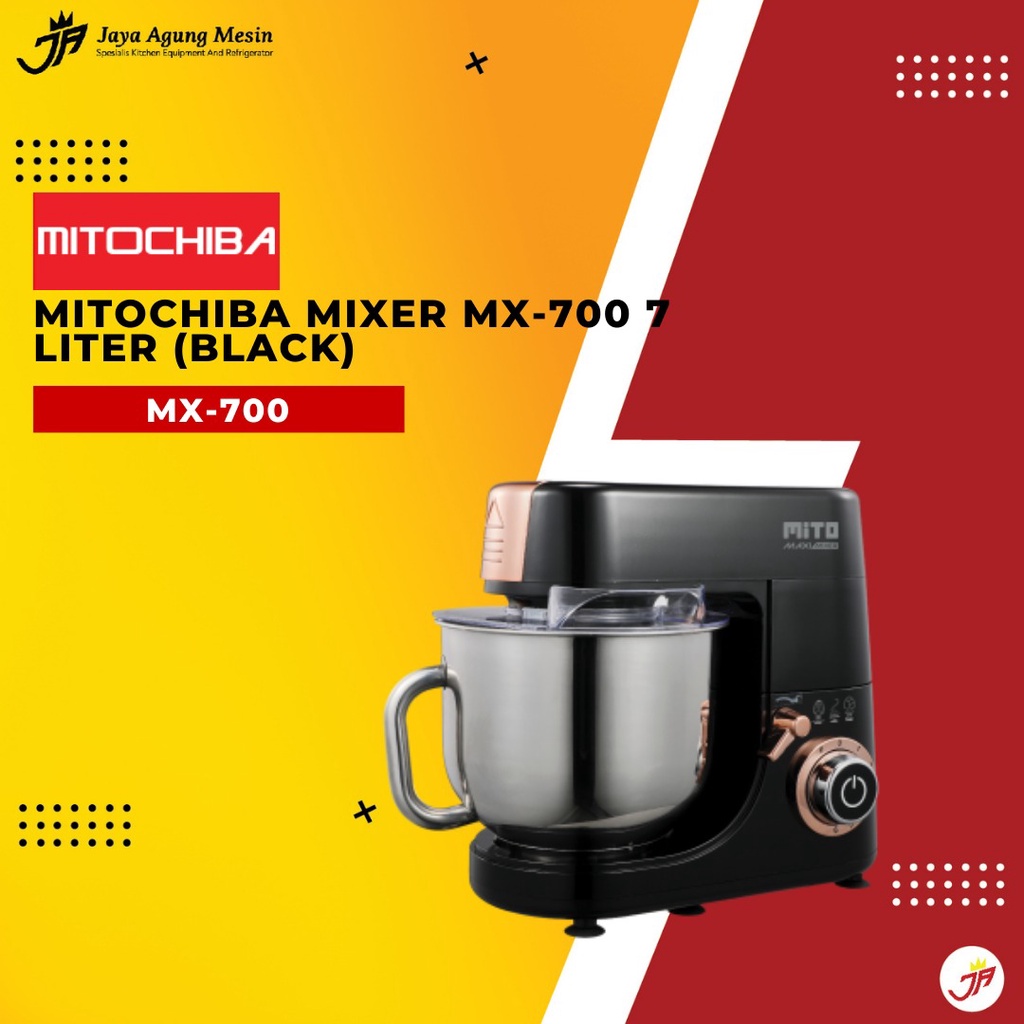 Jual MITO Stand Mixer MX700 Pengaduk Adonan Kue 7L Maxi Mixer Black