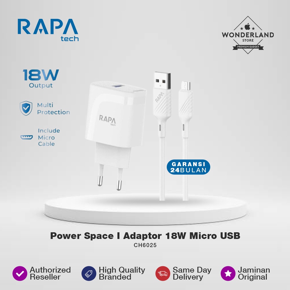 Jual RAPAtech Travel Charger 18W Kabel Micro USB 3A Fast Charging QC ...
