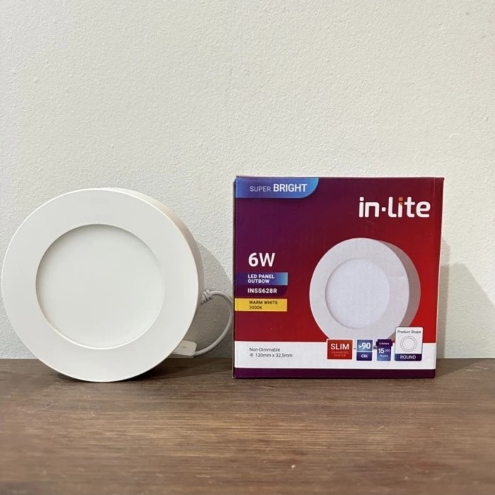 Jual Inlite Downlight Led 6 Watt Outbow In-Lite INSS628R Panel 6Watt 6 ...