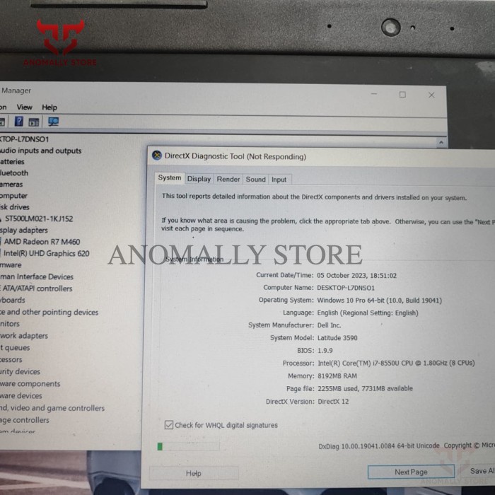 Jual DELL LATITUDE 3590 i7-8550U / 32GB RAM /1 TB NVME / AMD RADEON R7 ...