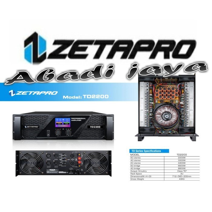 Jual Power Ampli Amplifier ZETAPRO TD2200 Class TD Original 6600 Watt