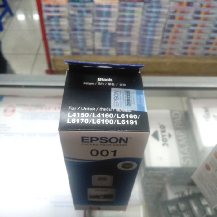 Jual Epson ink bottle 001 black catridge original | Shopee Indonesia