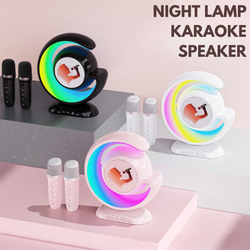 Jual Speaker Bluetooth Karaoke 2Mic Set Stereo 3D Cahaya Suasana ...