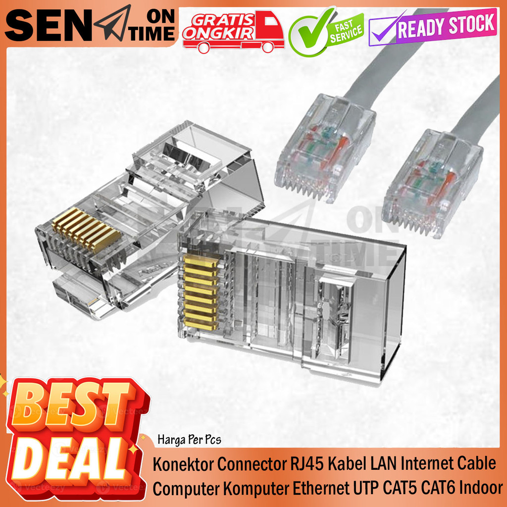 Jual Connector RJ45 Spectra LAN Konektor Internet Ethernet Cable Kabel ...