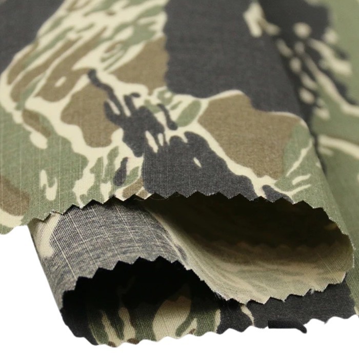 Jual Bahan Kain Polycotton Ripstop - Loreng Camo Fabric - Tiger Stripe ...