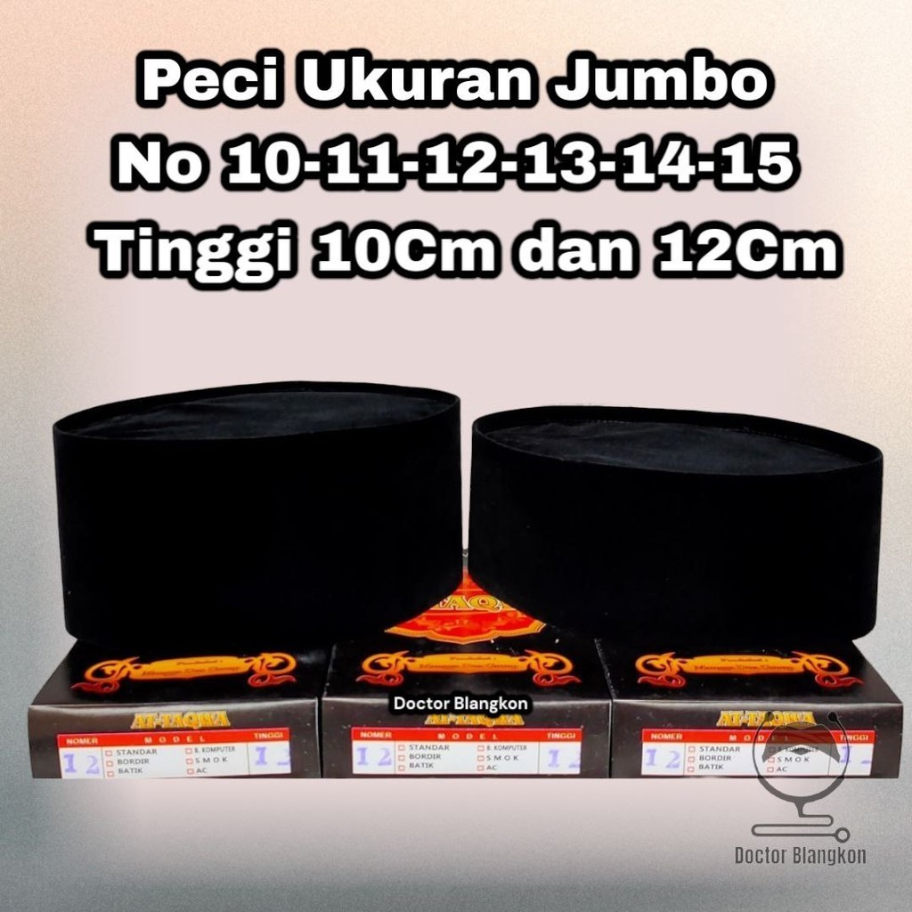 Jual Songkok Tinggi 10Cm dan 12Cm Ukuran Jumbo Big Size No 10-11-12-13 ...