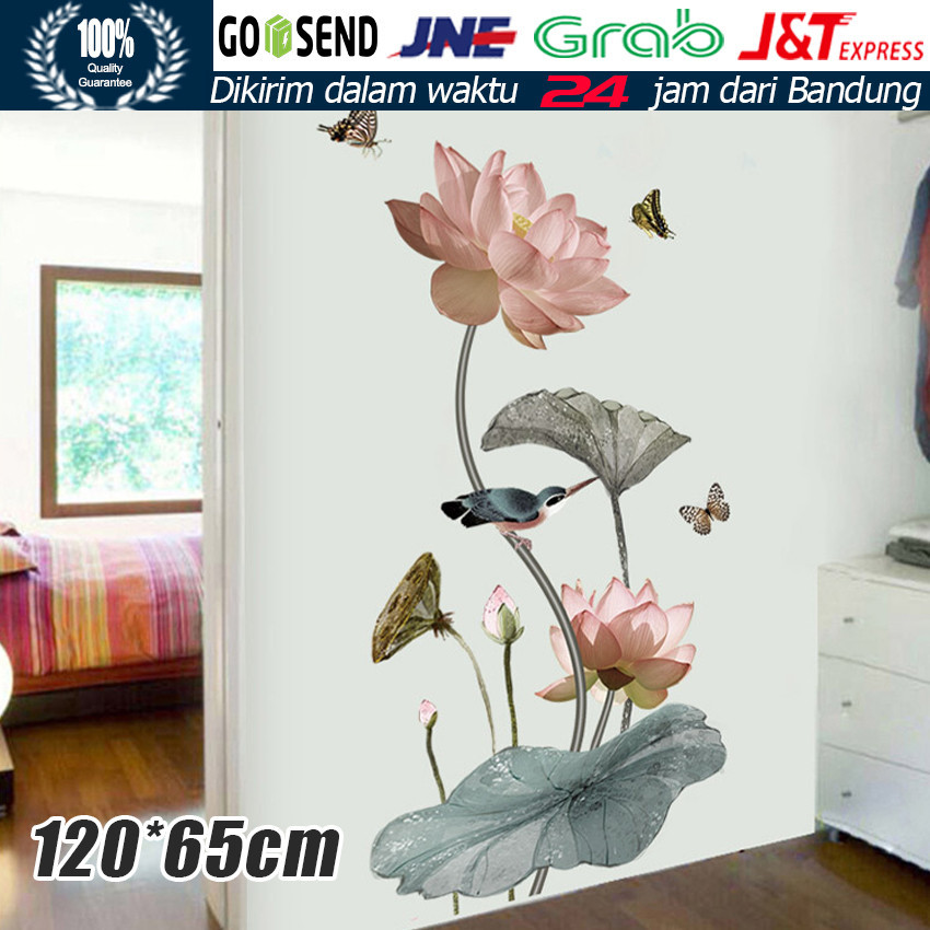 Jual Wall Syicker Bunga Lotus Flowers Chinese Stiker Dinding ...