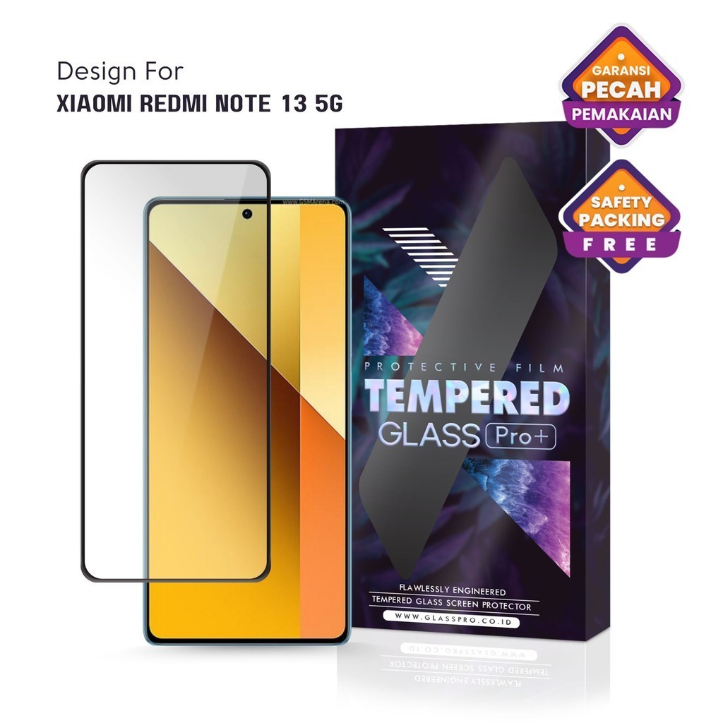 Jual GLASS PRO Tempered Glass Xiaomi Redmi Note 13 5G Full Cover Anti ...