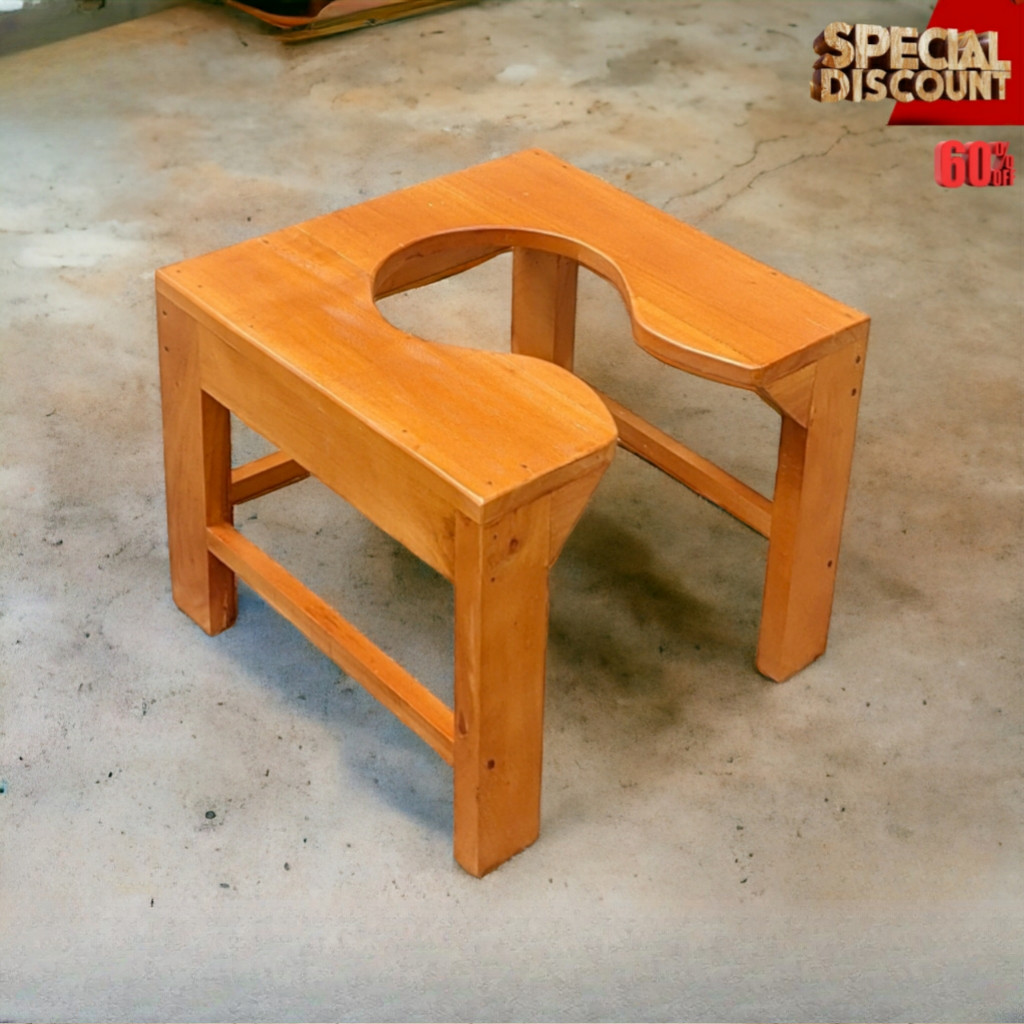 ursi WC Model A02 Murah | Kursi Closet Duduk Kayu Portable untuk Toilet Jongkok