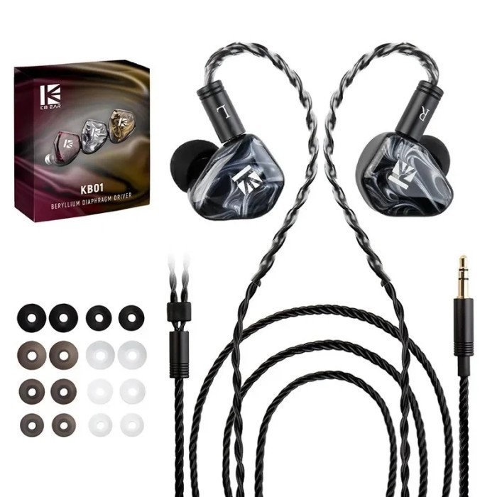 Jual KBEAR KB01 Dynamic Driver IEMs with Mic Beryllium Diaphragm 10MM ...