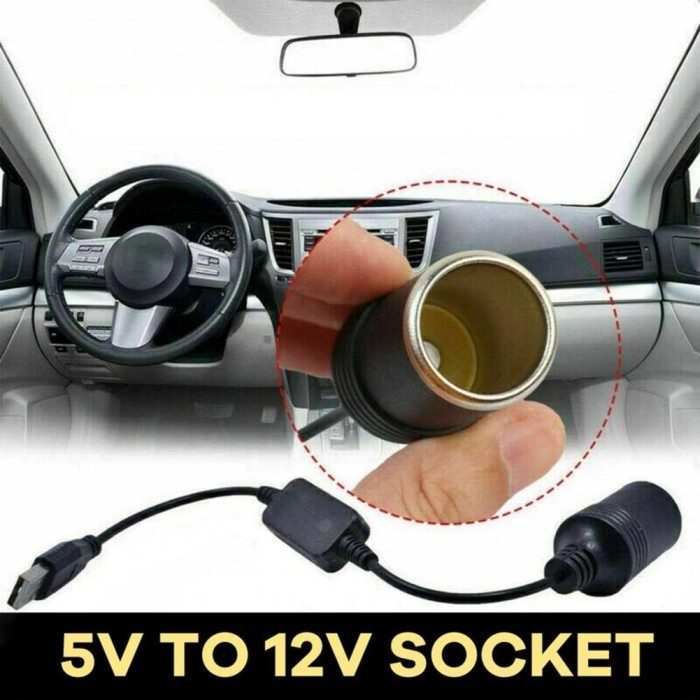 Jual Soket Converter USB 5V to 12V Pemantik Rokok Mobil Power Female ...