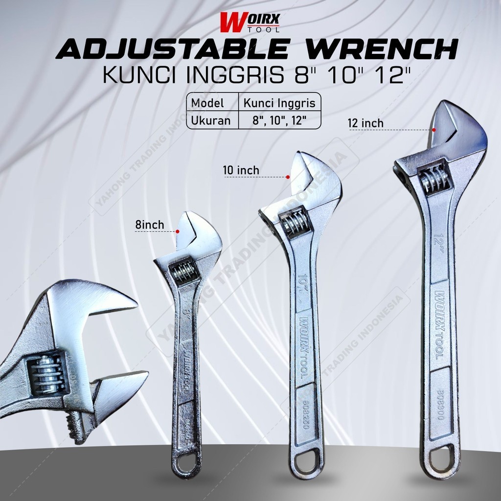 Jual Kunci Kunci Inggris 8" 10" 12" inch WOIRX TOOL | Shopee Indonesia