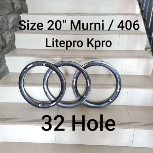 Jual Rims Velg 20 inch murni 406 Litepro Aero 32 Hole bisa V break ...