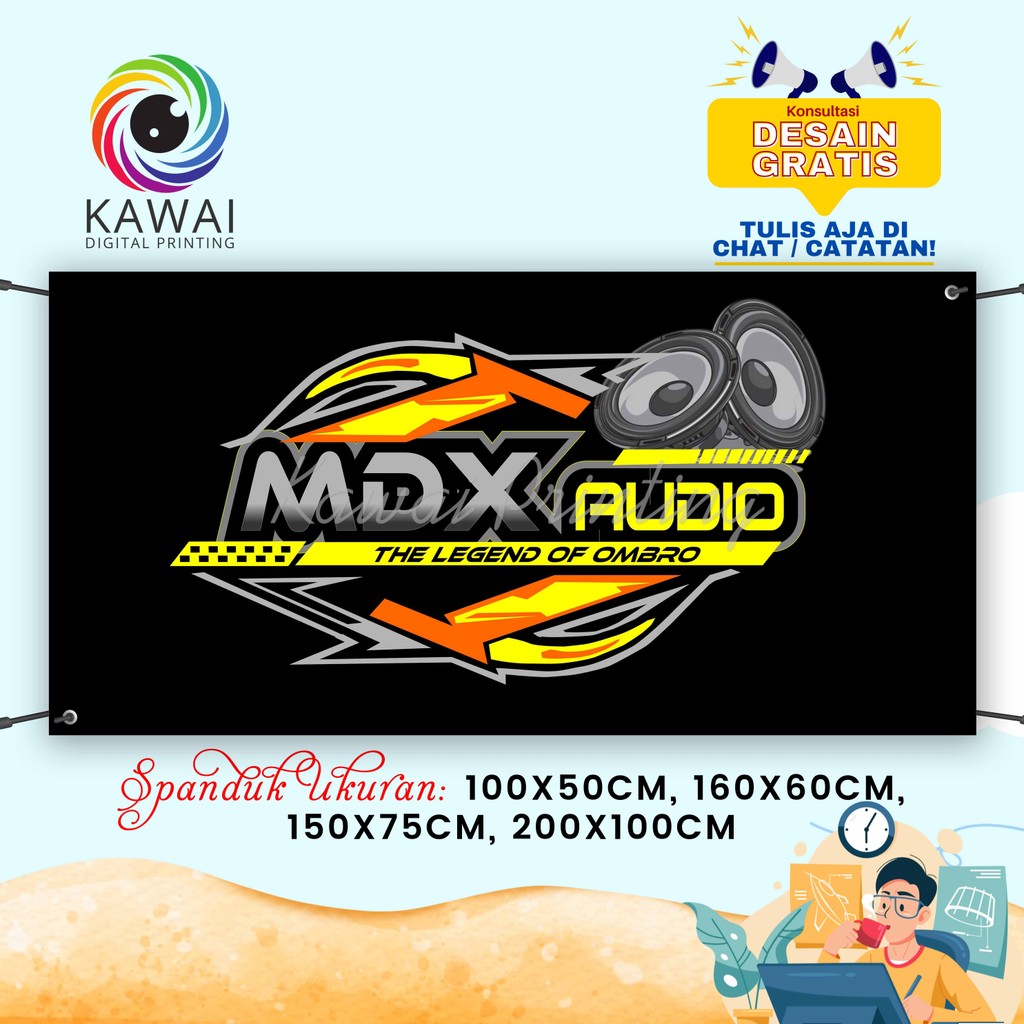 Jual Spanduk Banner MMT Audio Sound System Bisa Rekuest 200x100 Cm ...