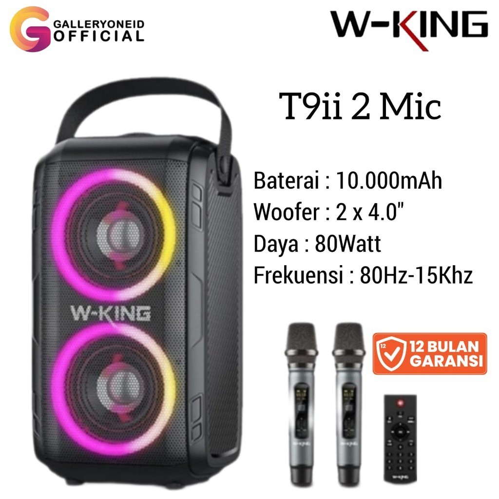 Jual Speaker Bluetooth Karaoke WKing T9ii 2 MIC Wireless WKing