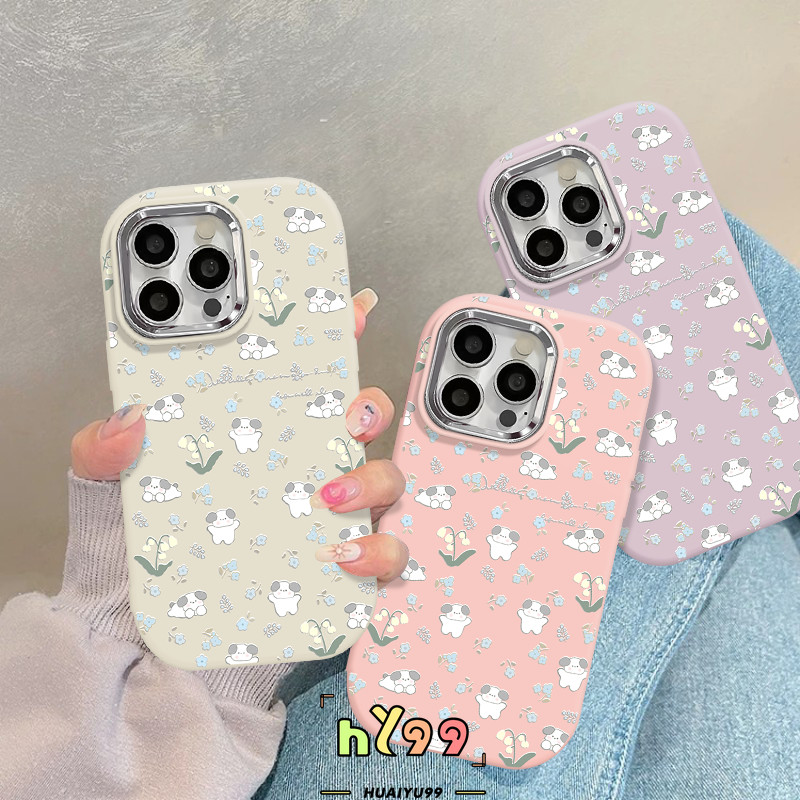 Jual Casing Ponsel Anak Anjing Kartun Lucu Bunga Kecil Modis Kompatibel