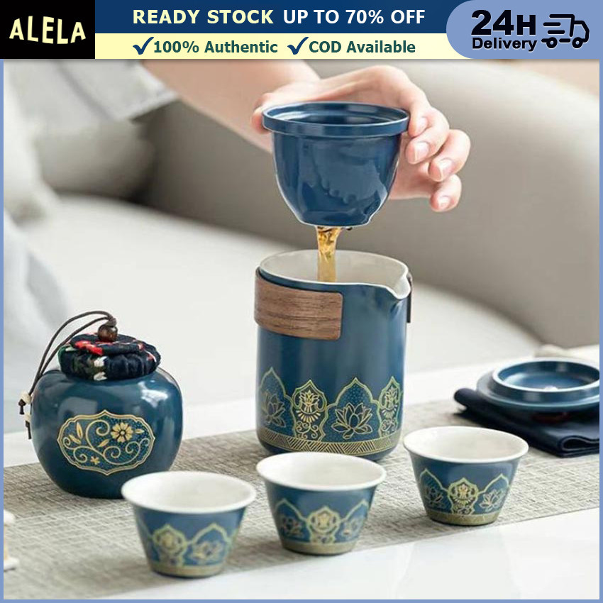 Jual Teapot Keramik Set Travel Portable Chinese Kungfu Tea Pot Cup Bag ...