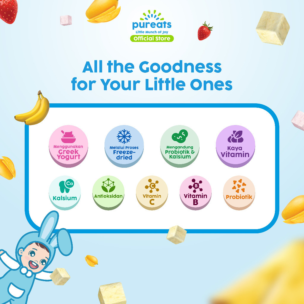 Jual Pureats Smoothie Melts - Snack Yogurt Buah Camilan Bayi | Shopee ...