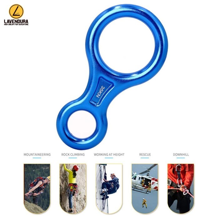 30kN Figure 8 Descender - Aluminum Alloy Rappelling Device For Rock Climbing & Rescue