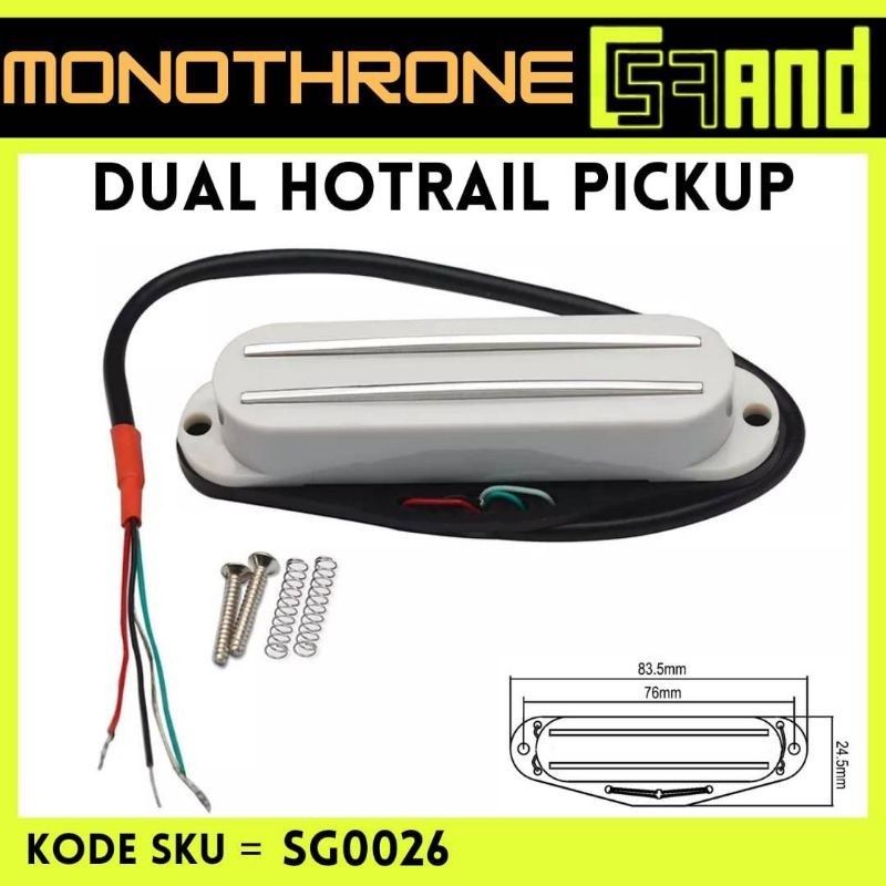Jual Dual Hotrail Pickup Dual Hot Rail Rails Gitar Elektrik Single Coil ...