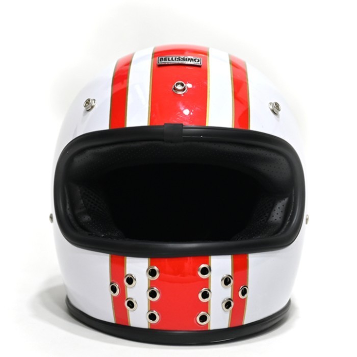 Jual BELLISSIMO HELMET RETRO RUBY - WHITE RED STRIPE No Visor | Shopee ...