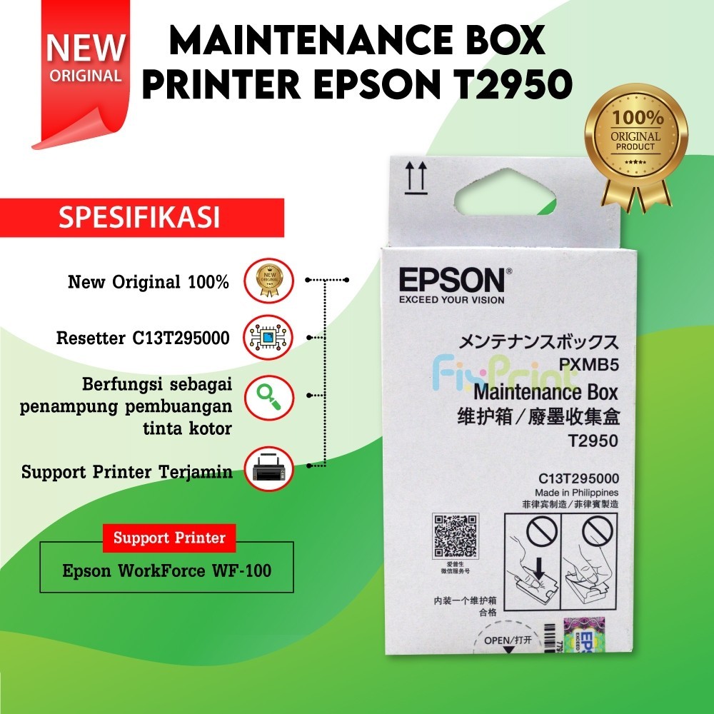 Jual Maintenance Box Printer Epsn Wf100 Ink Pad Pembuangan T2950 Pxmb5 Kotak Pemeliharaan 7837