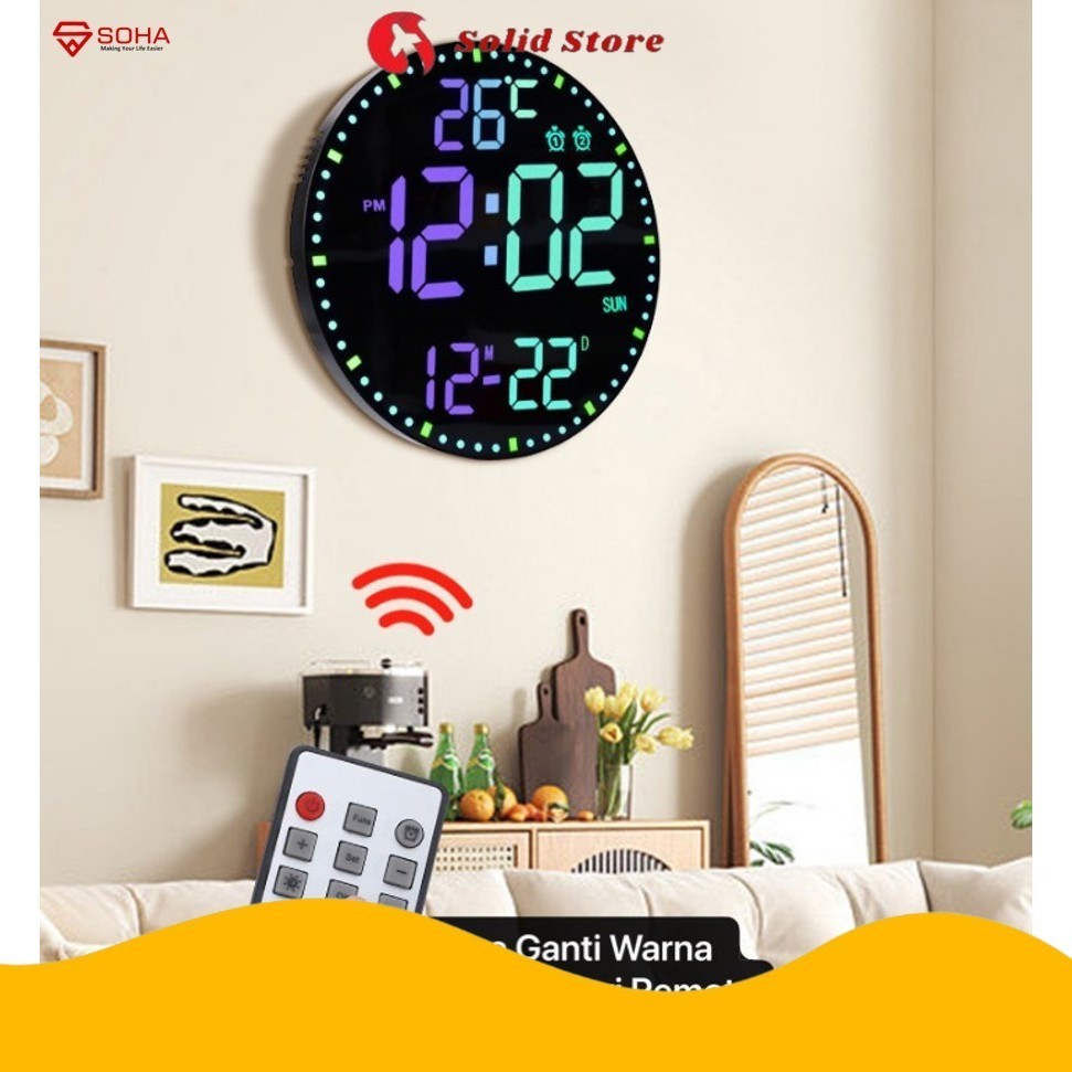 Jual Jam Digital Lampu LED RBG Warna Warni Bisa Diatur Alarm Bisa Set ...