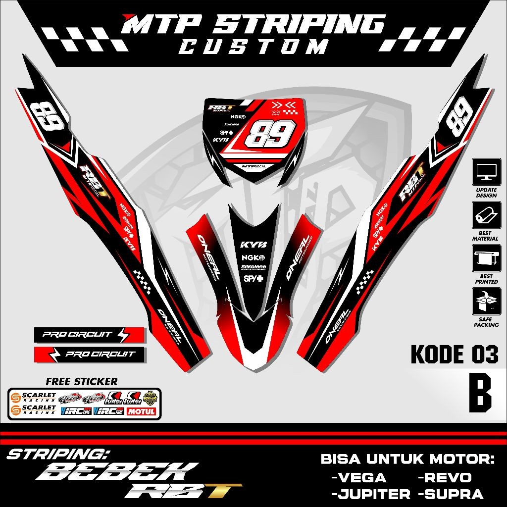 Jual Sticker Rbt/gtx Vega R New Stiker Striping Motor Rbt Bebek Modif ...