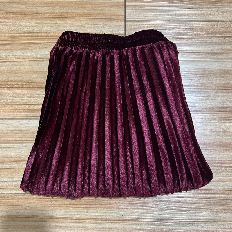 Jual Rok Ukuran Besar Rok Plisket Bludru Velvet Premium Mayung Jumbo