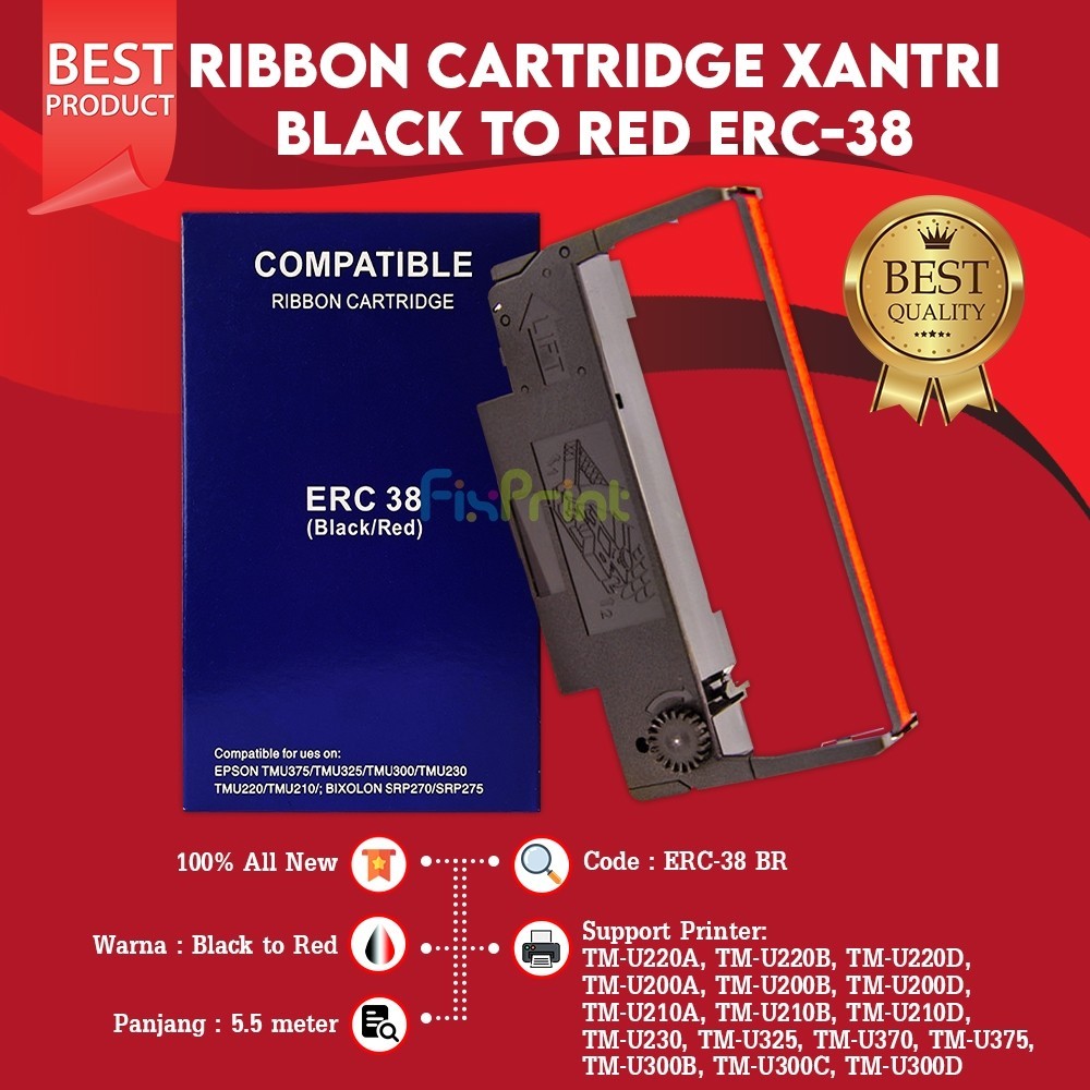 Jual Ribbon Cartridge ERC 38 ERC-38 ERC38 Black Pita Printer Epson TM ...