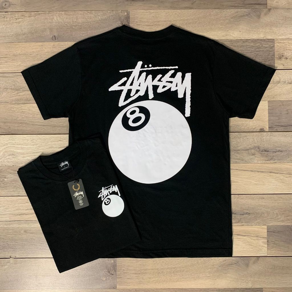 Jual KAOS STUSSY 8BALL TSHIRT PREMIUM DISTRO CATTON COMBAD 24s baju metal tebal adem dan lembut pria dan wanita Shopee Indonesia