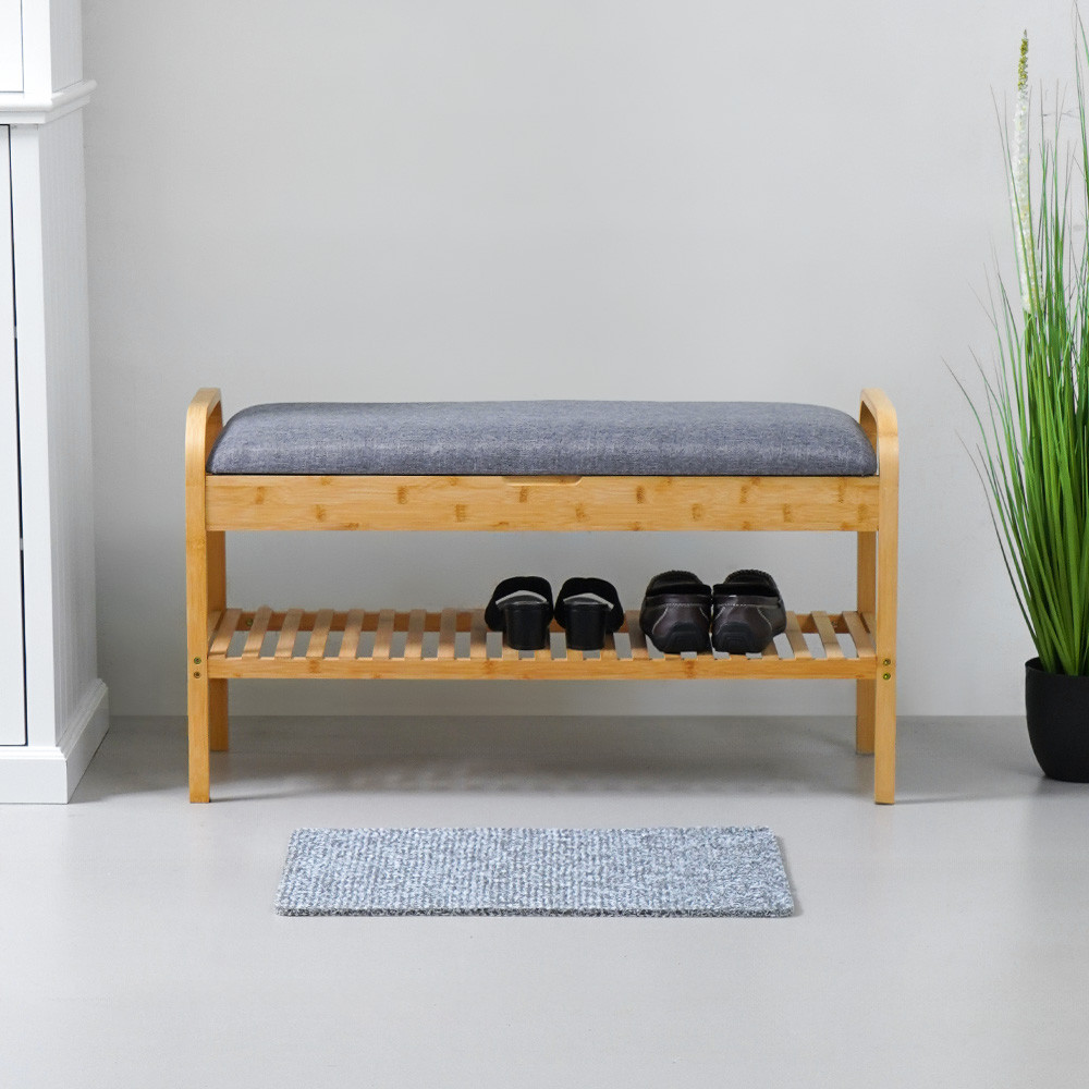 Jual Informa 90X33X50 cm Levy Rak Sepatu Bench - Cokelat Shoe Rack ...