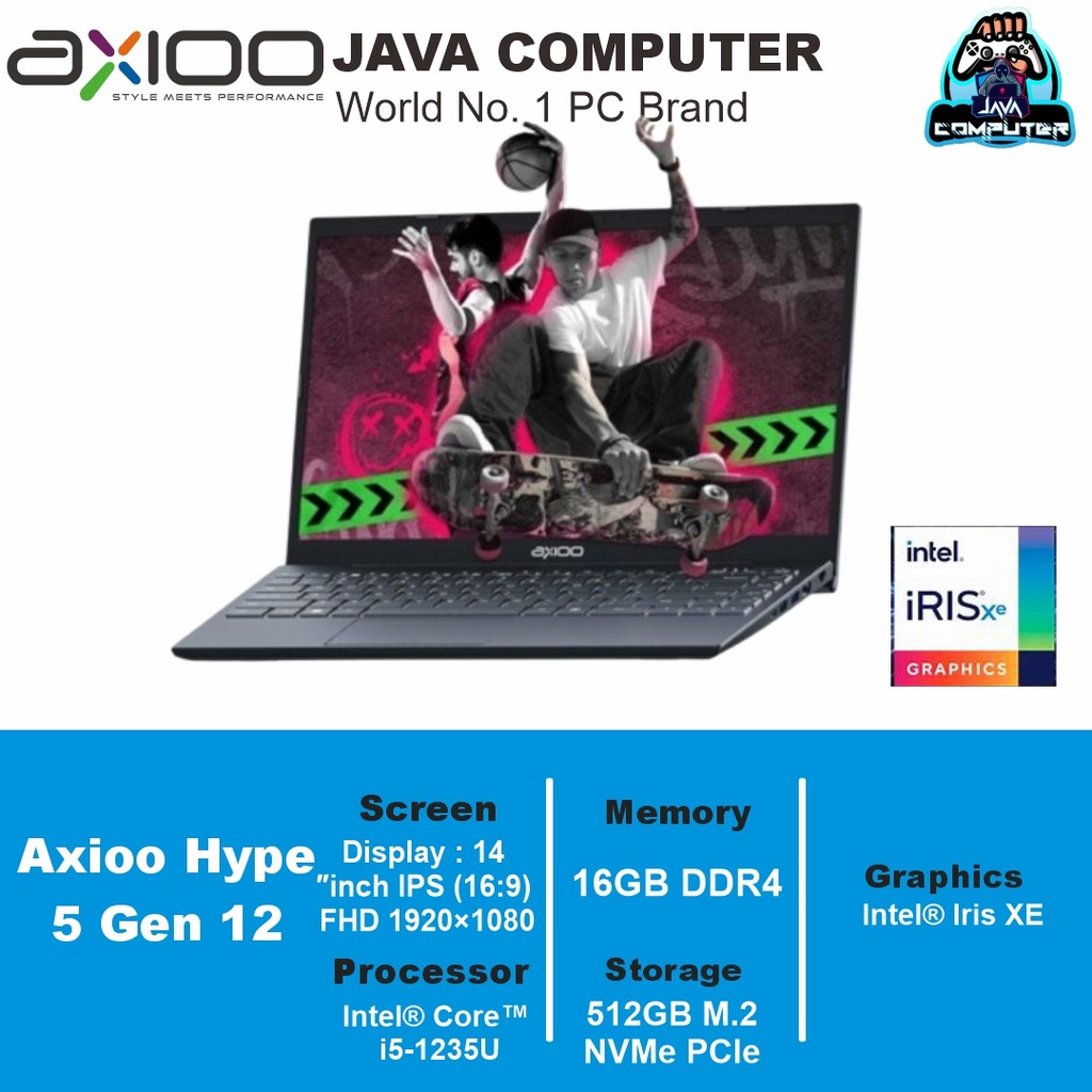 Jual Axioo Mybook Hype 5 Gen 12 i5-1235U/16GB/512GB SSD/DOS/14.0