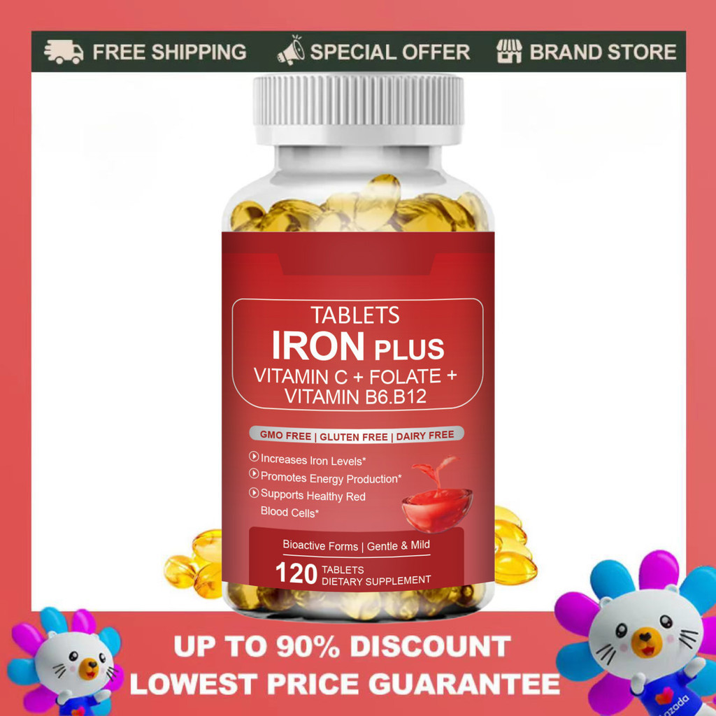 Jual Iron Tablets Carbonyl Iron 68mg with Vitamin C 250Mg and folate
