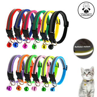 kalung hewan peliharaan yang dapat di sesuaikan kalung kucing bereflektif dengan gesper pengaman untuk longceng aksesoris hewan perliharaan