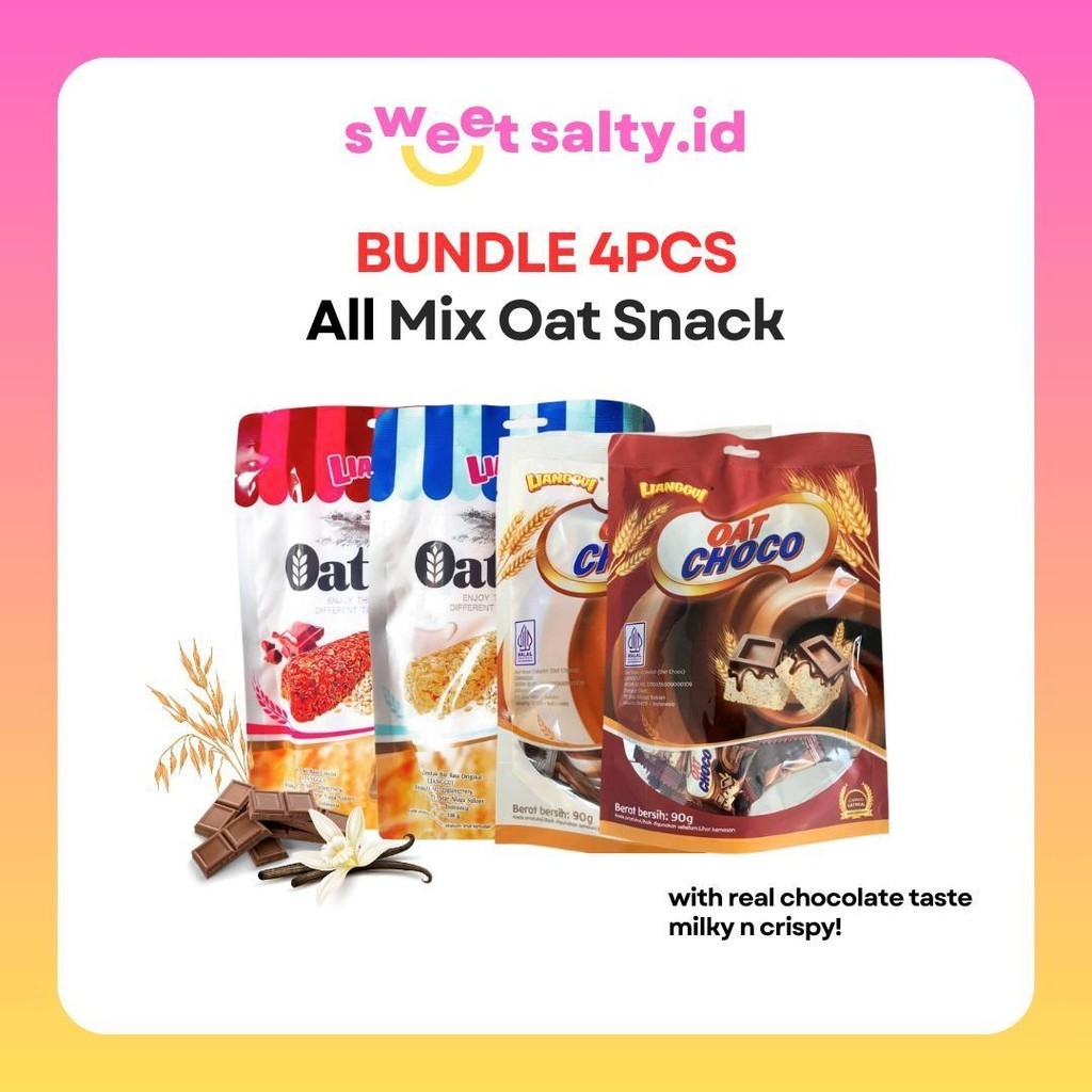 Jual Lianggui Bundle 4in1 All Mix Oat Snack | Wafer Oat | Biskuit Oat ...